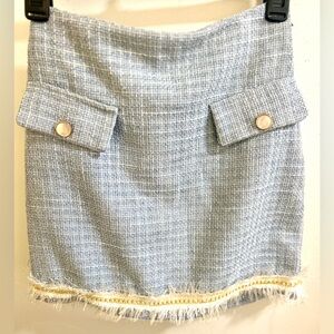 NWT Blue Tweed Mini Skirt (XS)